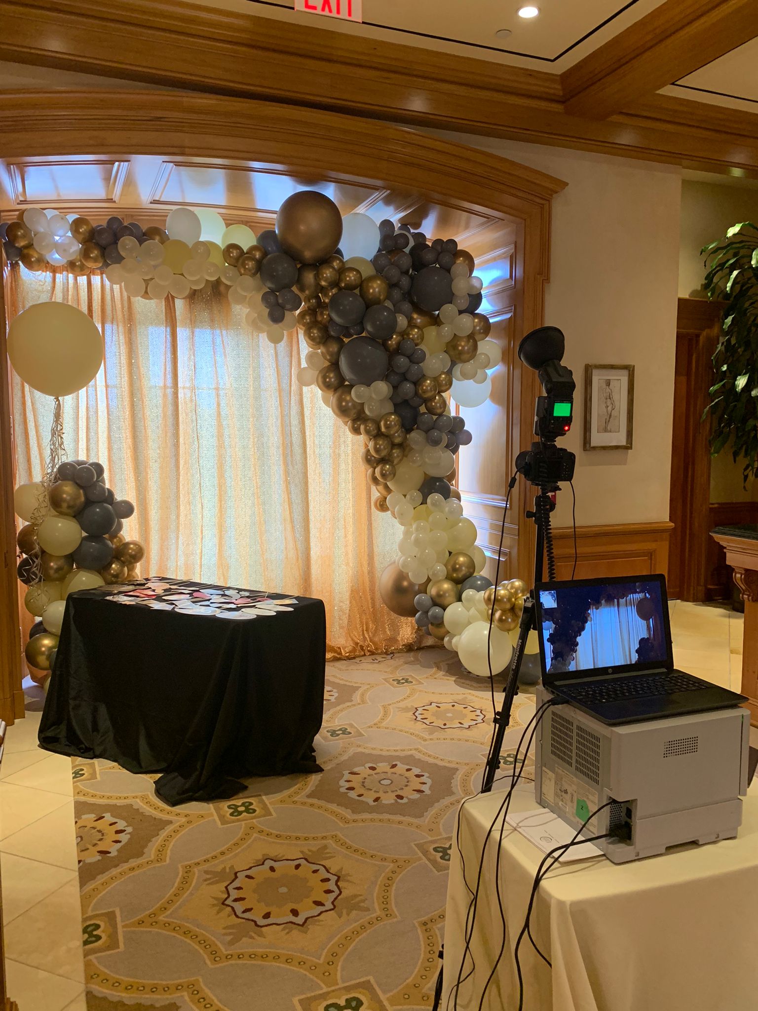 Mississauga Photo Booth Rental with Flower wall
