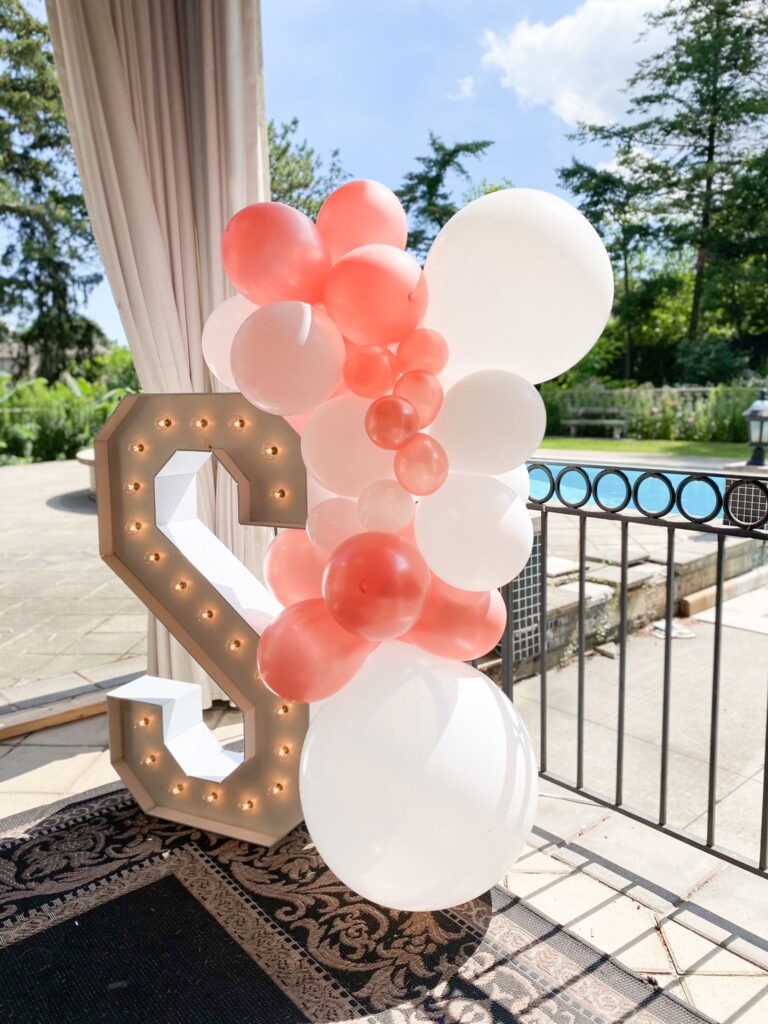 Oakville Marquee Letters Company wite and red balloons