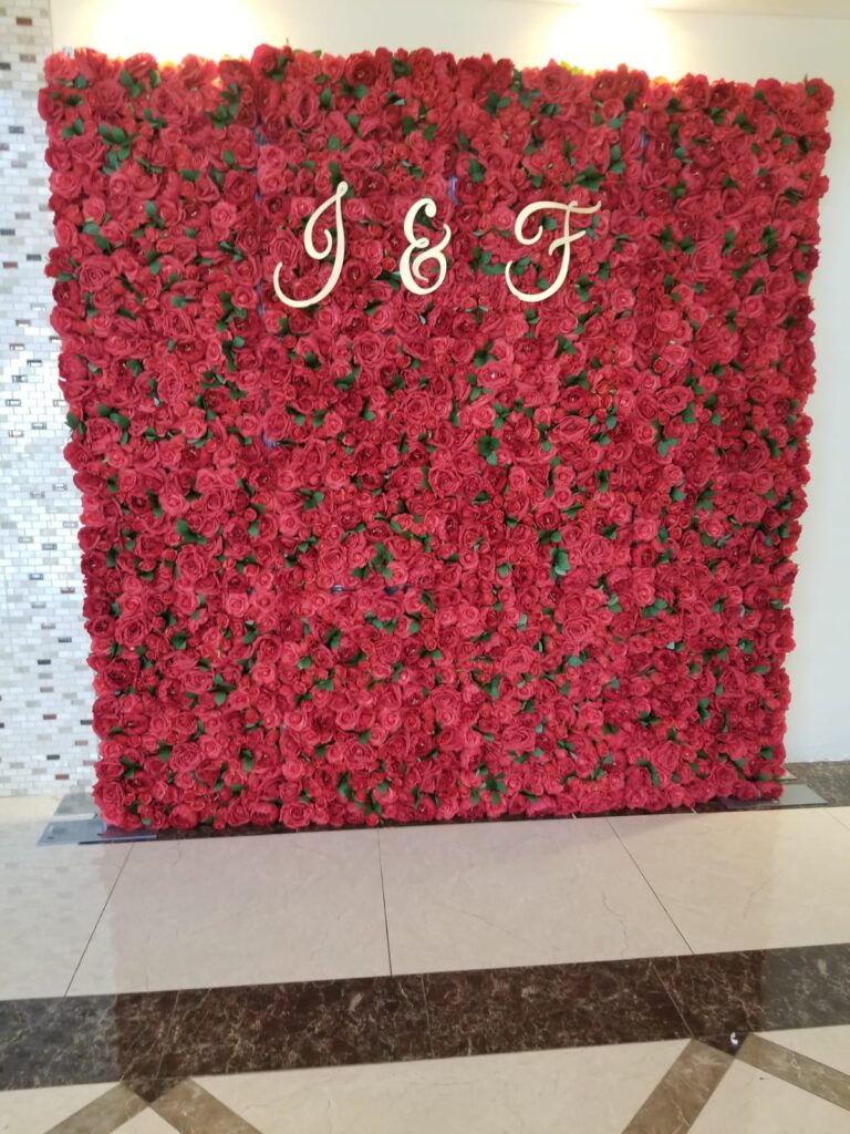 Red Flower Wall -North York Flower Wall Rentals 