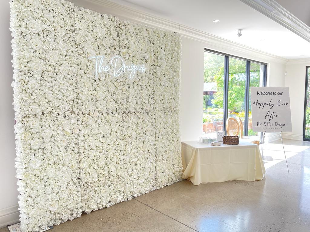 White Flower wall-North York Flower Wall Rentals