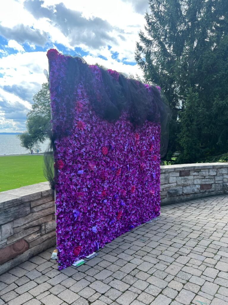 Purple Flower Wall-Newmarket Flower Walls Rental