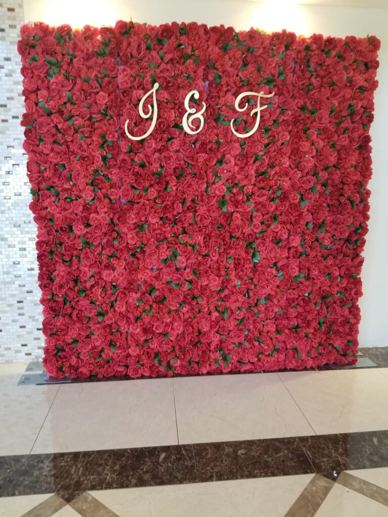 Red Flower Wall-Rent Flower Wall Toronto