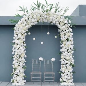 White Champagne Flower Archway Rental