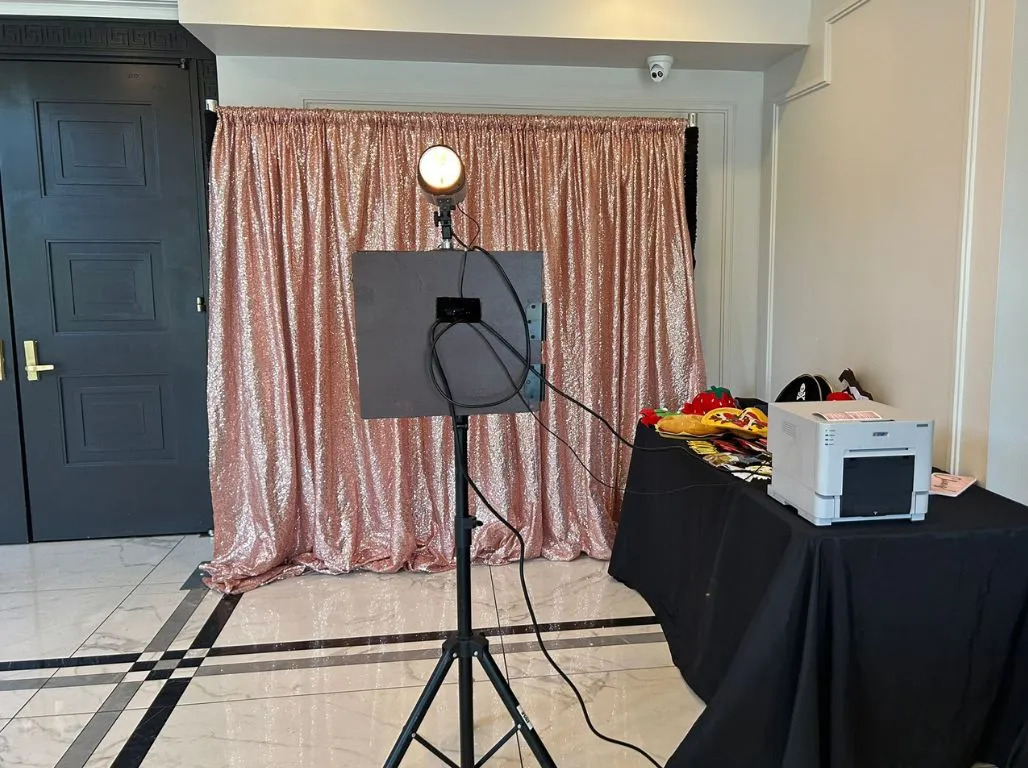 Aurora Rose Gold Sequin Backdrop Rental
